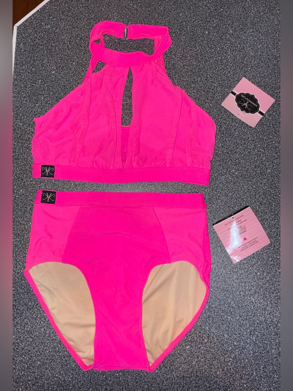 Kandi Kouture NWT! Girls Hot Pink 2 Piece Dance Set Size (TS 3/5)
